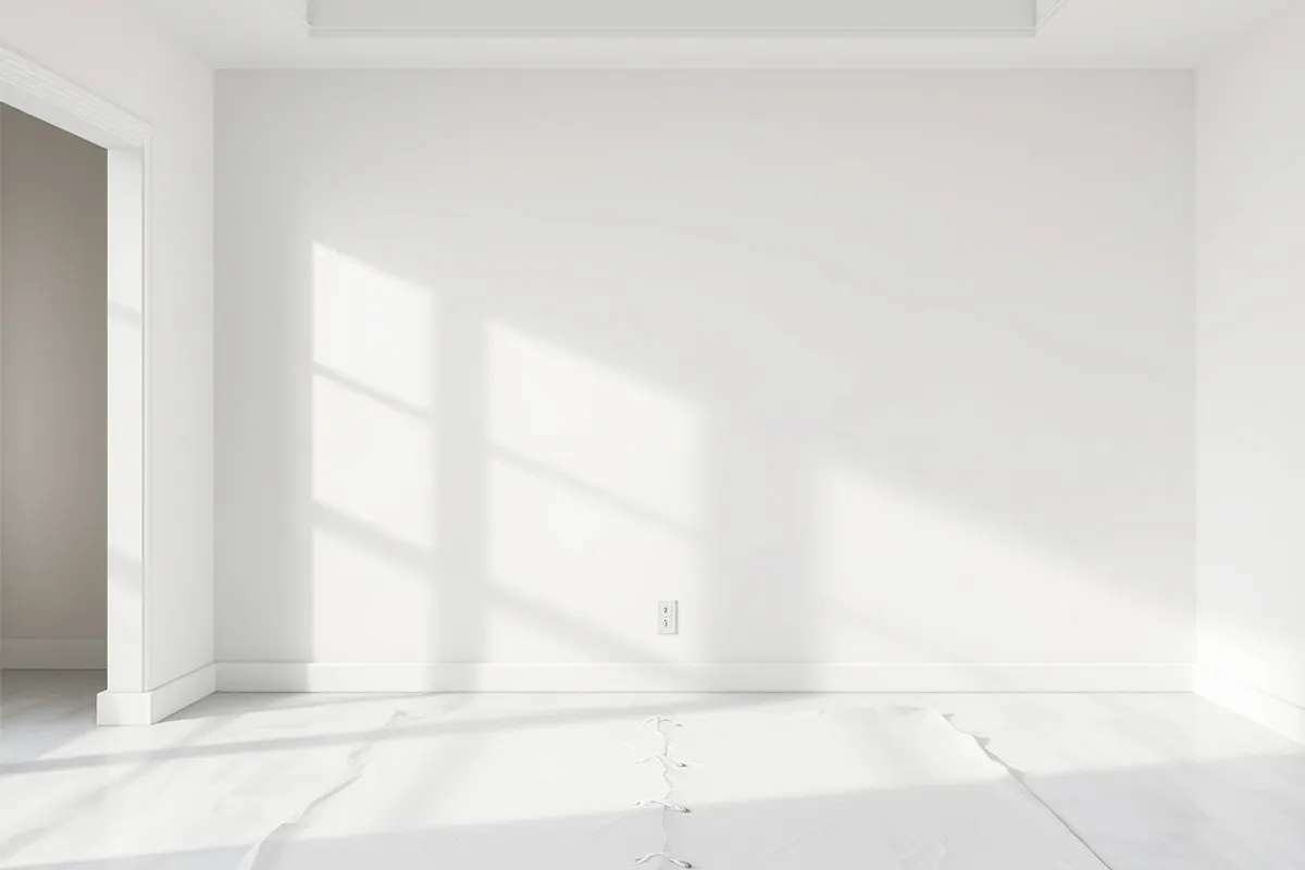 Exposed wall framing with new electrical rough-in
